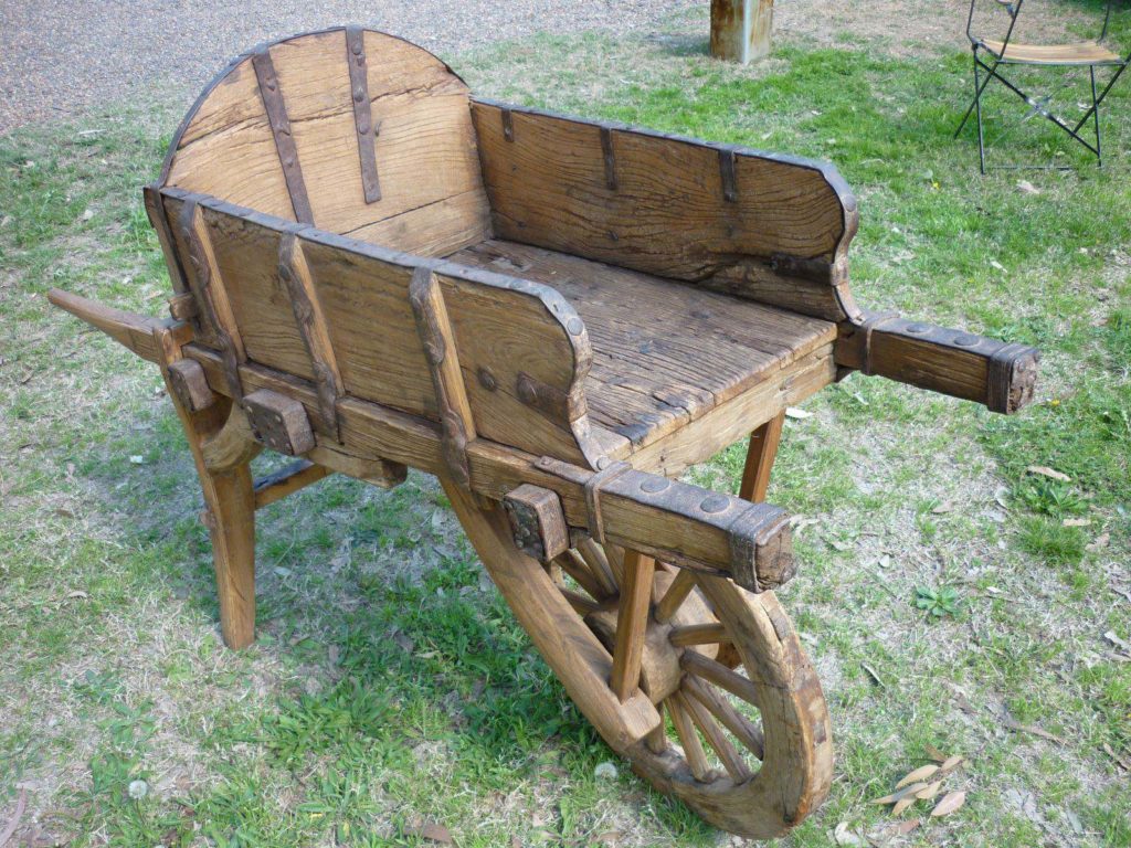 Antique Timber Wheelbarrow with Iron Fittings | Hermitage Road Antiques